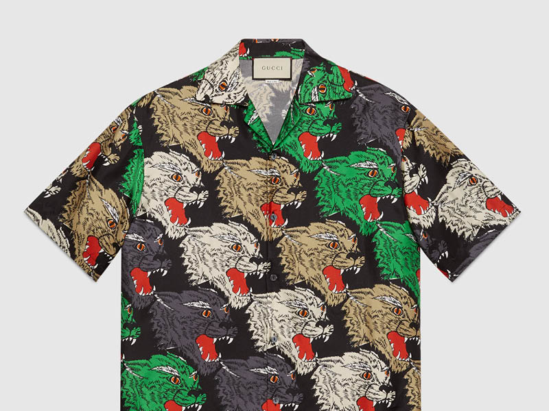 Shop the Gucci Panther Face Bowling Shirt - ICON