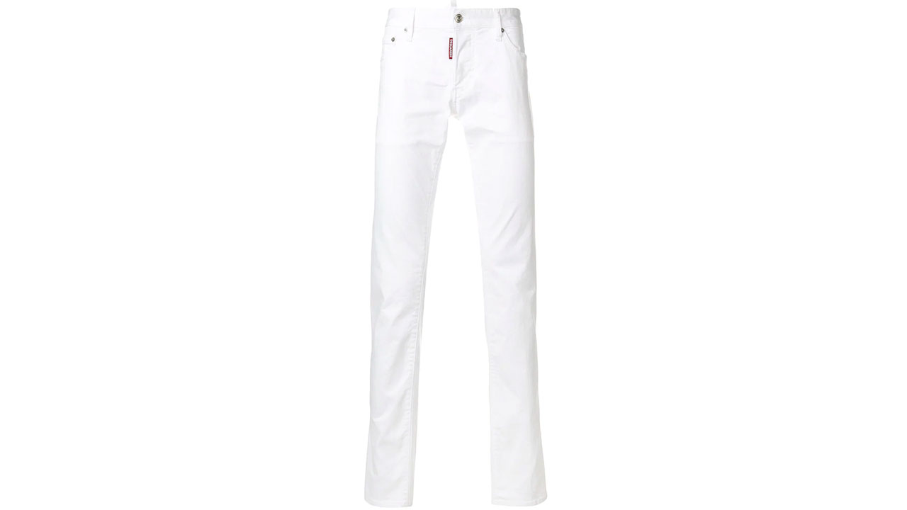 Dsquared² White Cotton Slim Fit Jeans