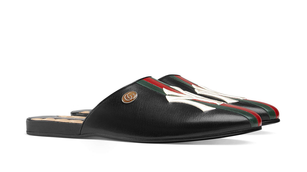gucci yankees slippers