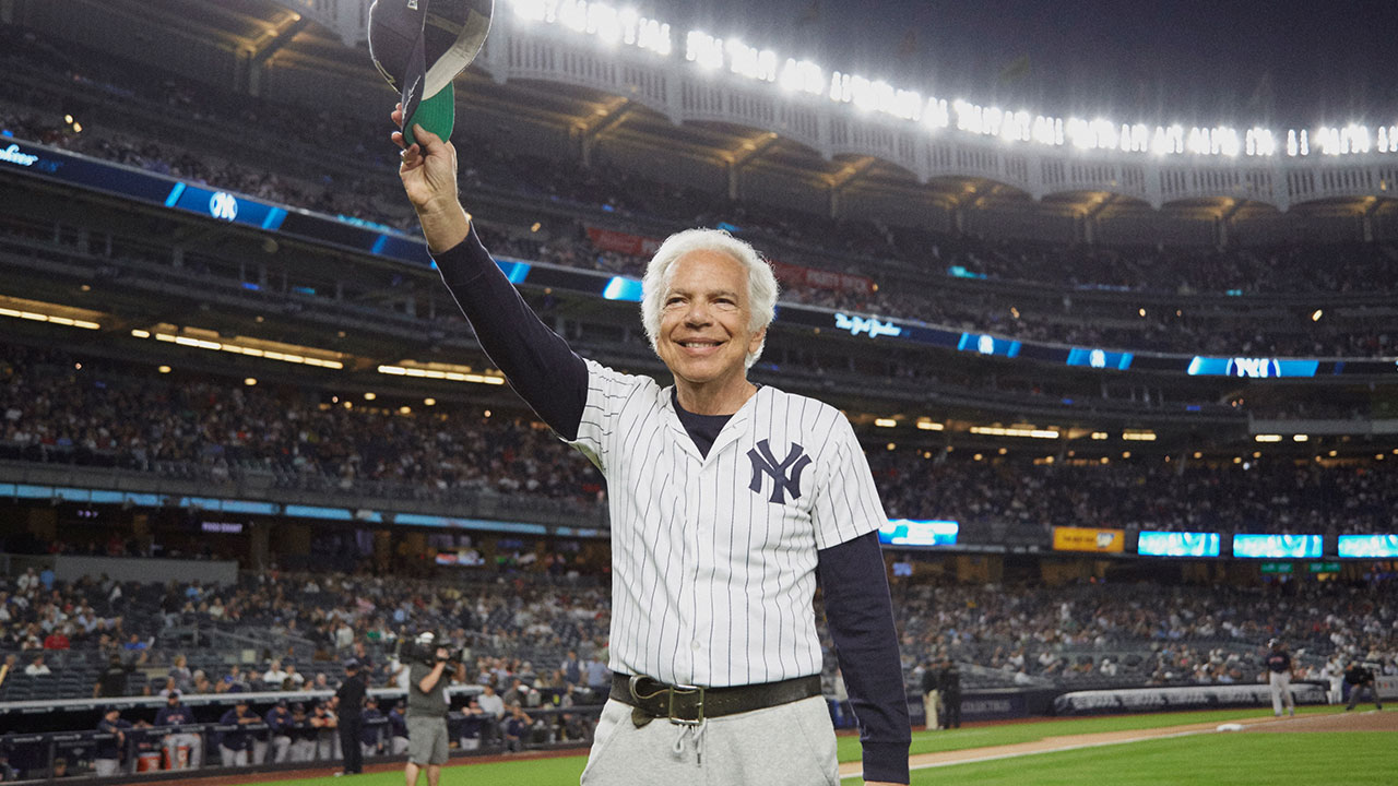Ralph Lauren throws the first pitch at 