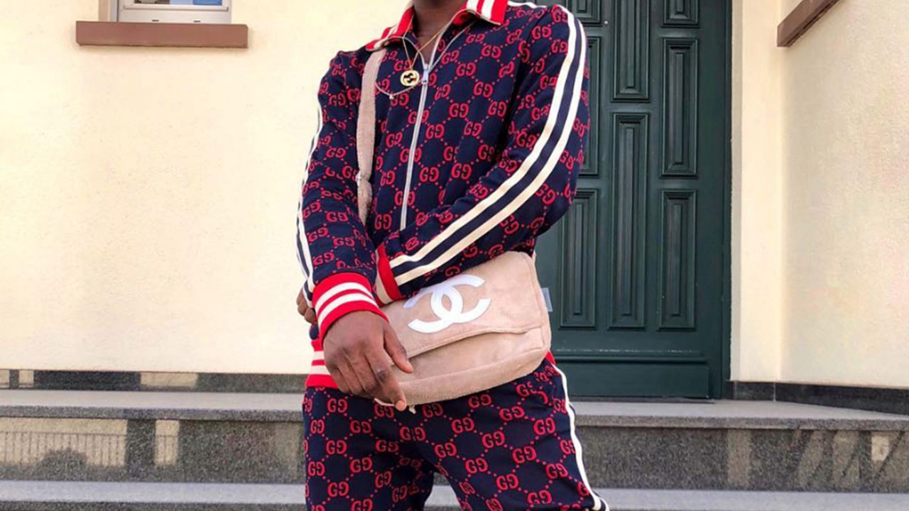 red and black gucci tracksuit