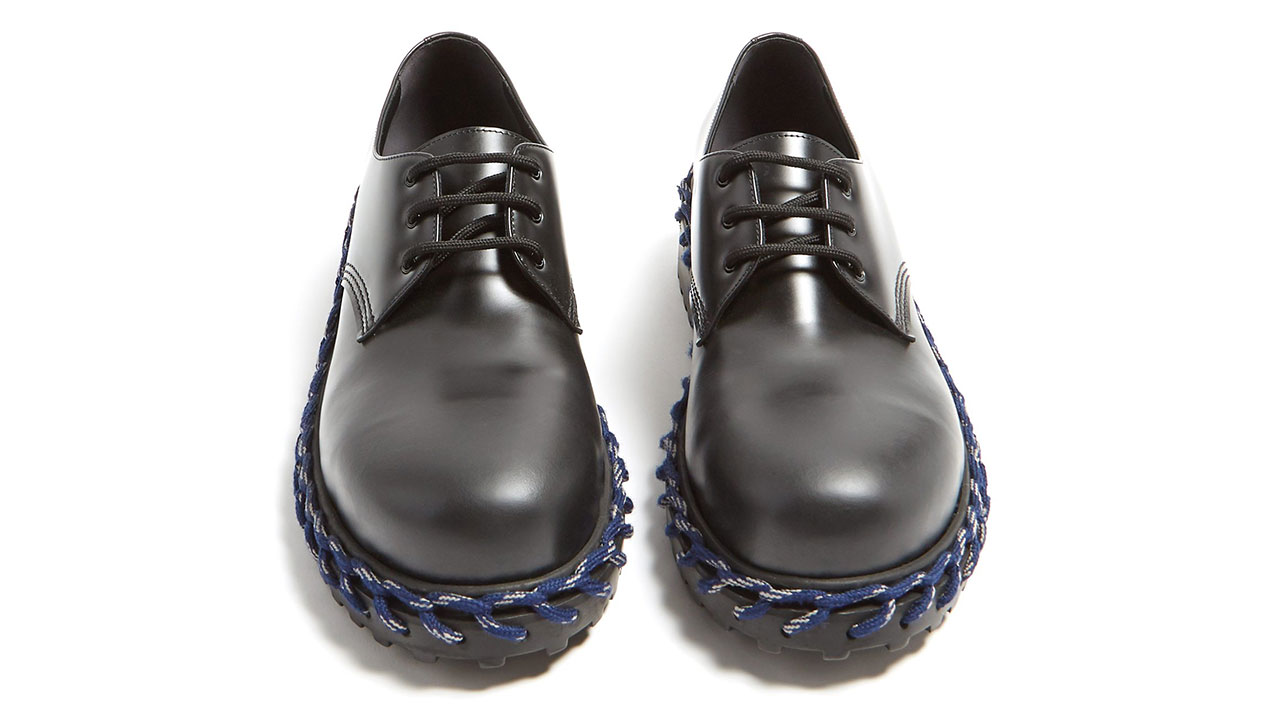 Shop the Balenciaga Derby Rope Lace Leather Shoes ICON