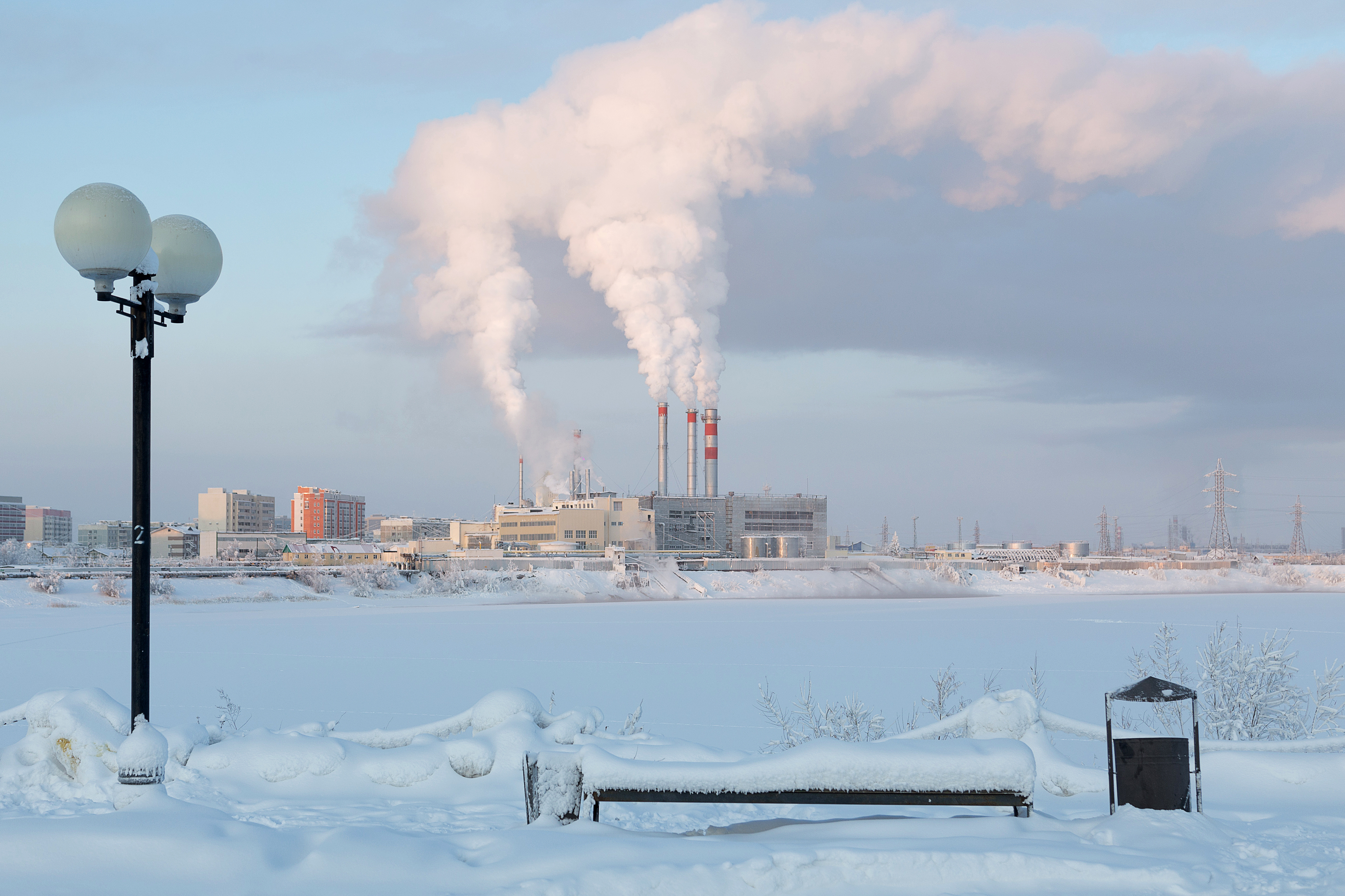 Verkhoyansk in winter, climate change
