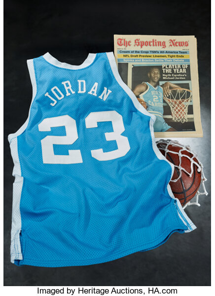 Michael Jordan's University of North Carolina jersey from his 1982-83 NCAA Player of the Year season.
